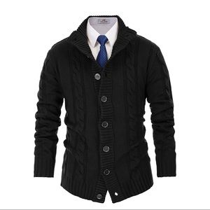 Paul Jones Stand Collar Cardigan - Black Size Med